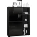 Hochschrank mit offenen Ablagen und grifflosen Fronten