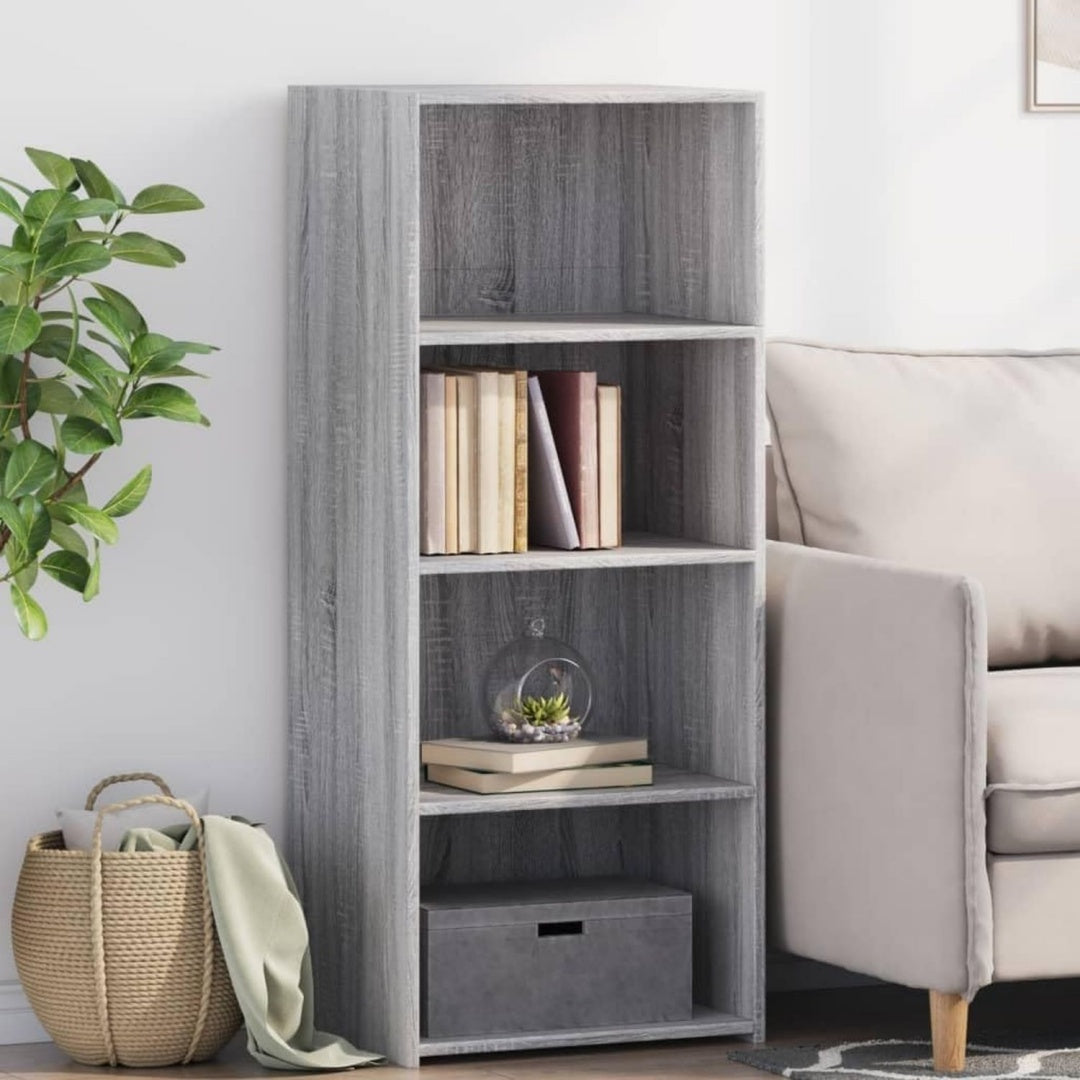 Hochschrank mit den Massen 50 x 41 x 124 cm in Eichenbraun und Grau