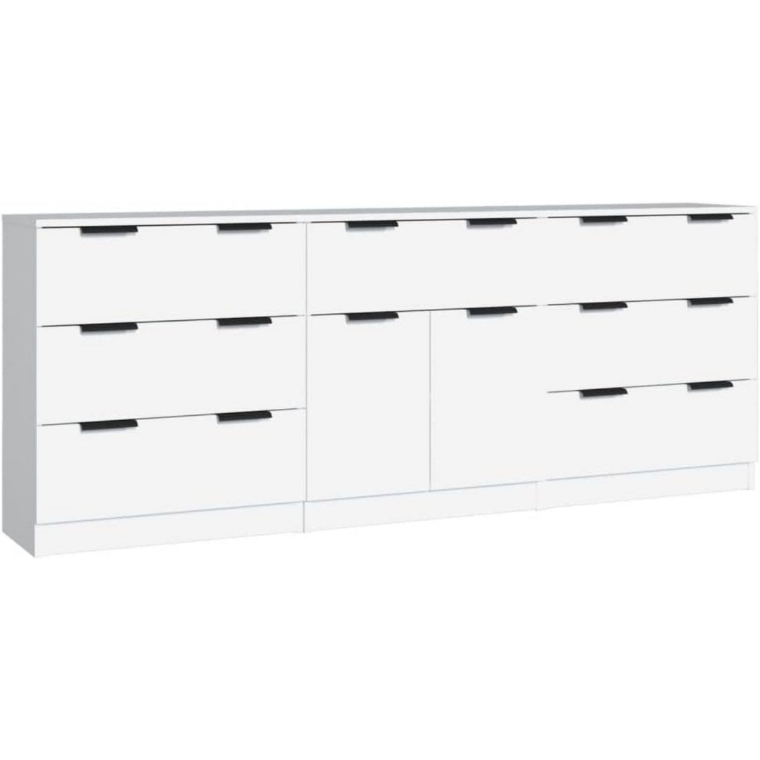 Schubladen an dem Sideboard aus Holzwerkstoff in Weiss