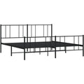 Das Bettgestell misst 180 x 200 cm in Schwarz