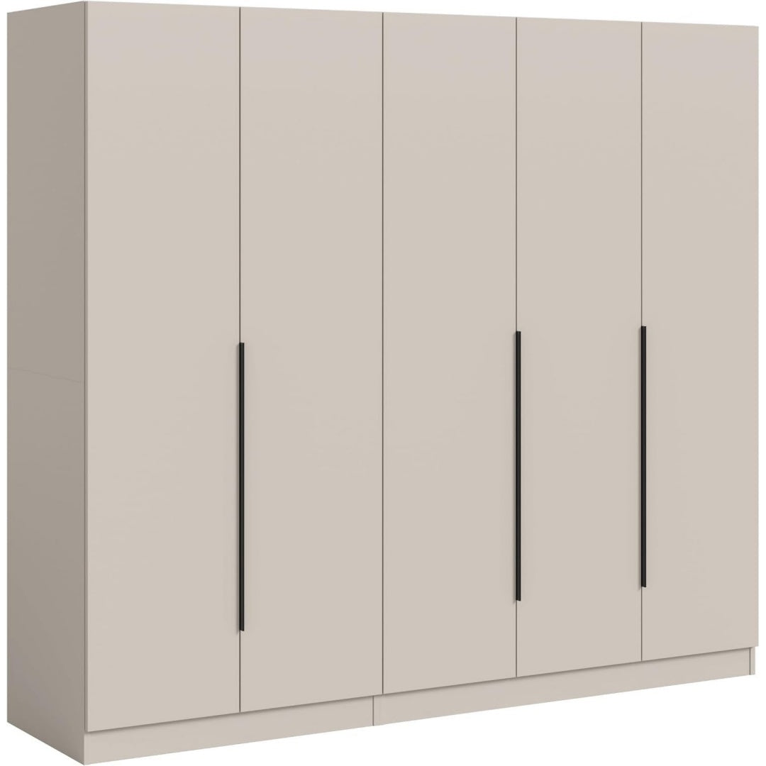 Wohnwand mit den Massen 200 x 180 x 52 cm in Kaschmirbeige