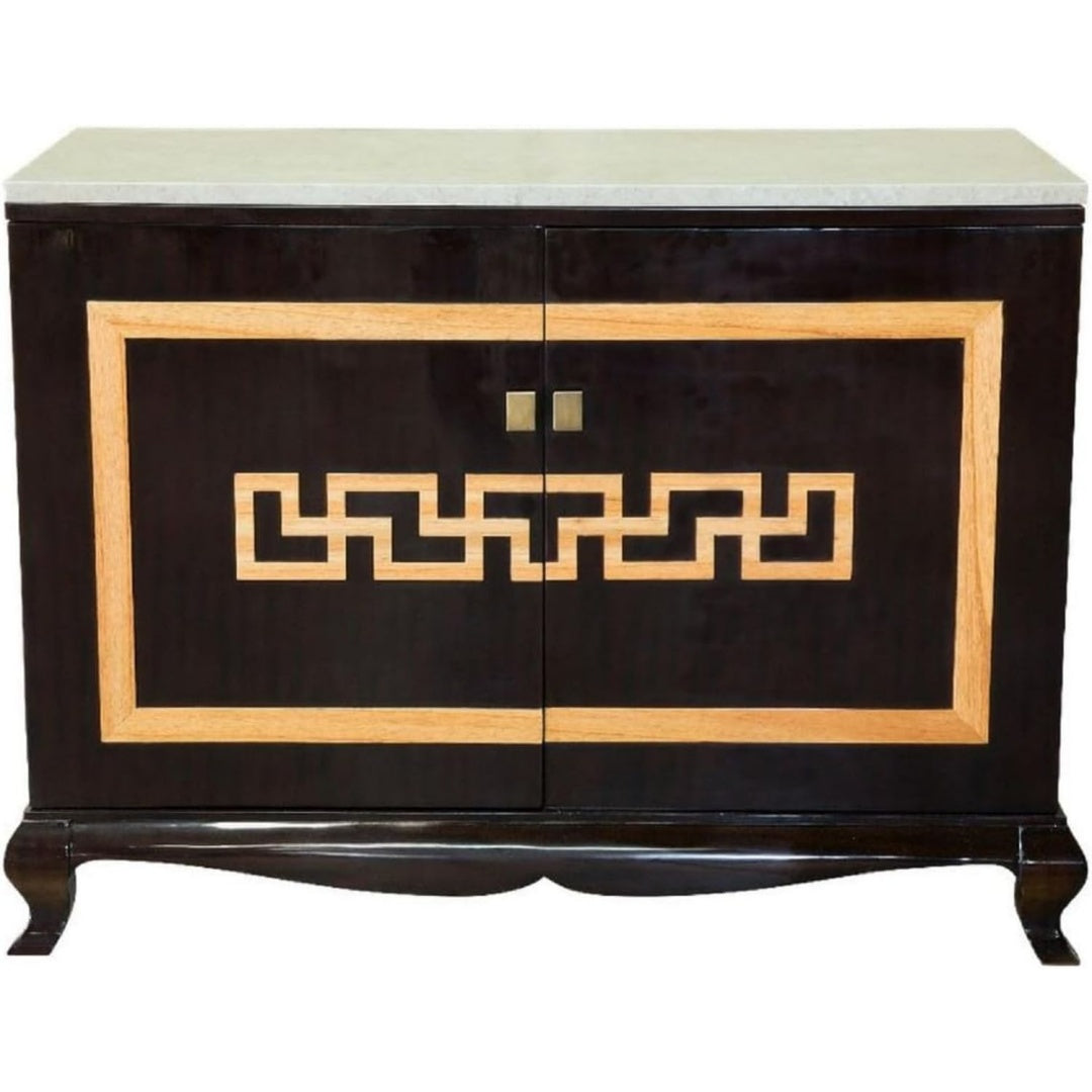 Sideboard in Schwarz und Creme und Naturbraun