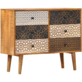 Sideboard aus Massivholz und Mangoholz mit 6 Schubladen