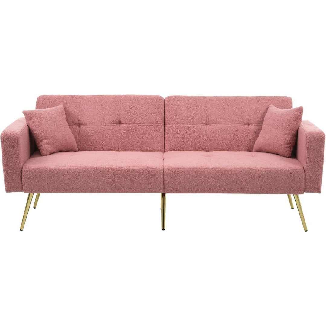 Ein Metallgestell praegt das Sofa