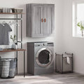 Wandschrank in Eichenbraun und Grau aus Holzwerkstoff