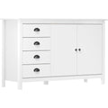 Das Sideboard misst 130 x 40 x 80 cm in Weiss und Naturbraun