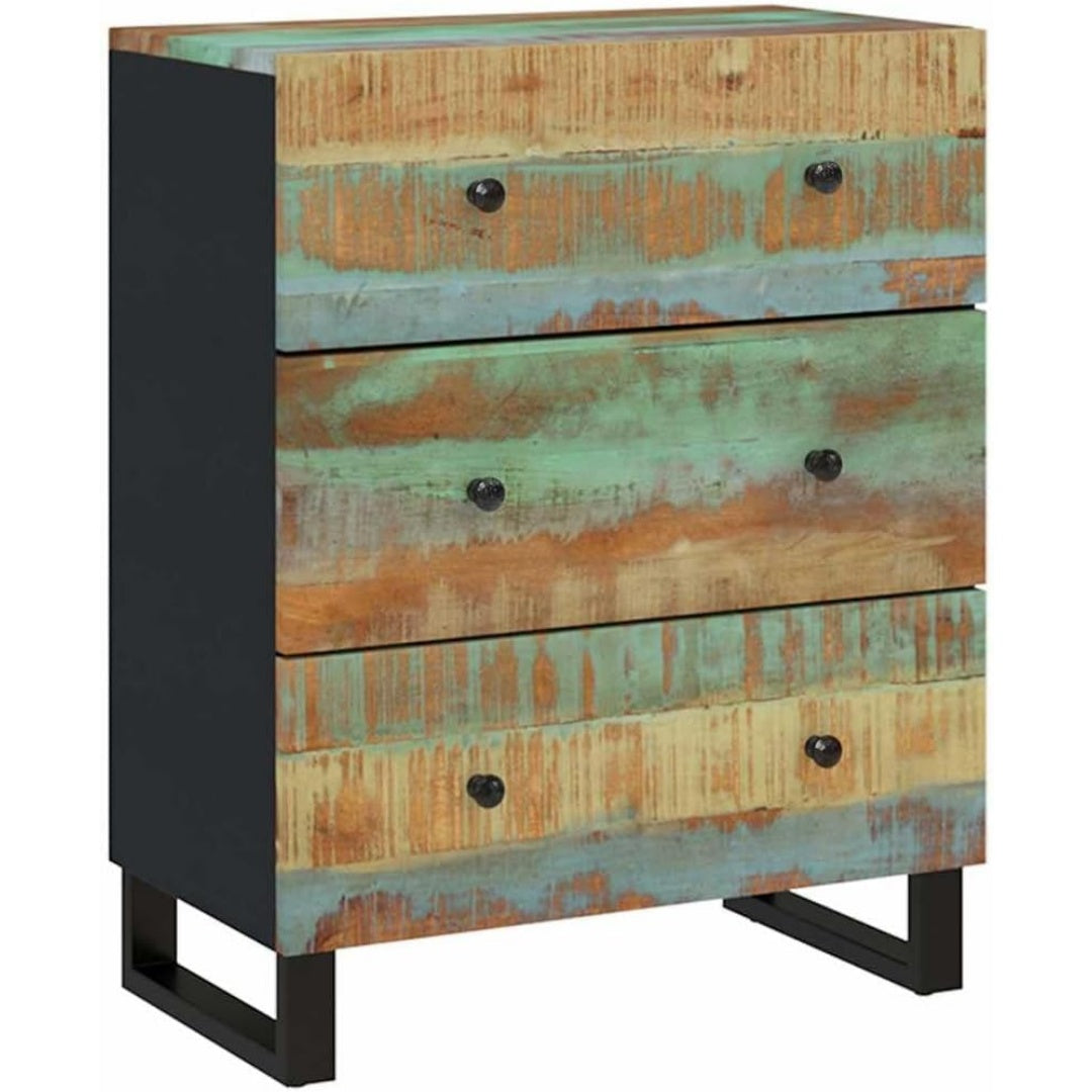 Das Sideboard misst 60 x 33 x 75 cm in Braun