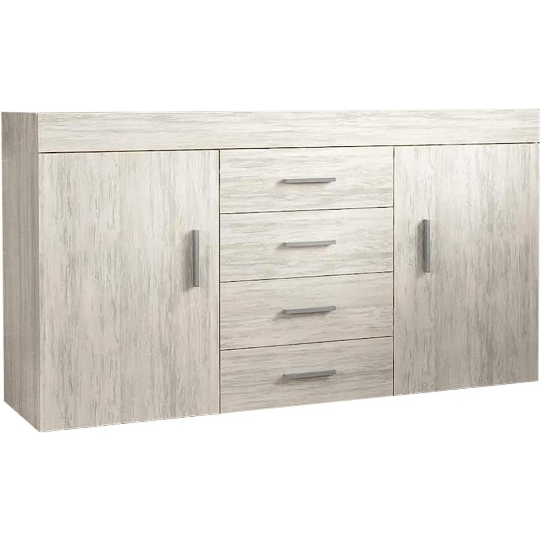 Sideboard mit 2 Tueren, geschlossenem Stauraum und 4 Schubladen
